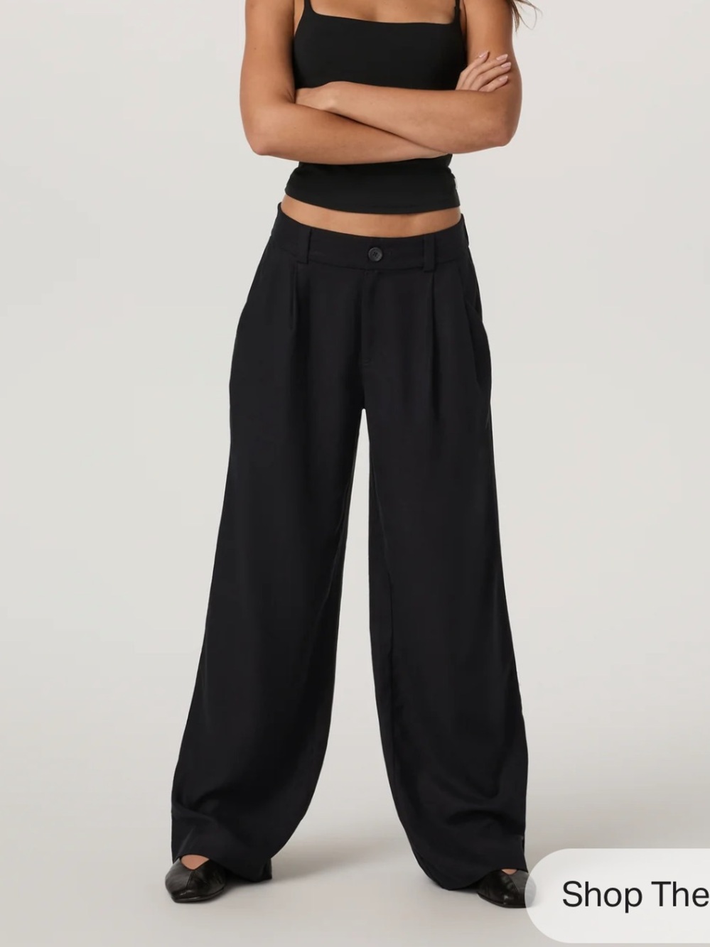 NWT Vuori Trestles Twill Wide-Leg High-Rise Black Pants